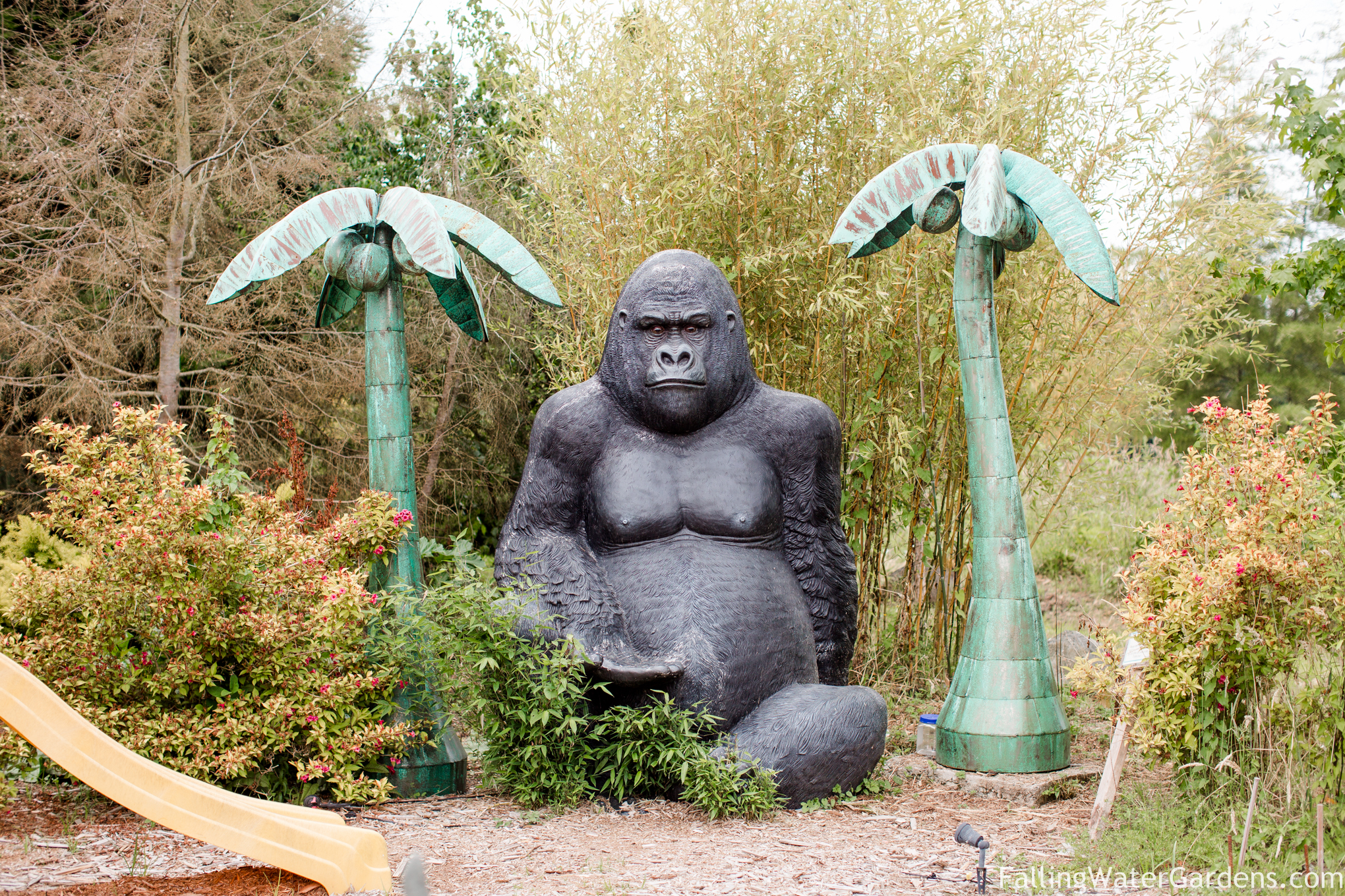 Giant Gorilla statue at Falling Water Gardens in Monroe Washington
