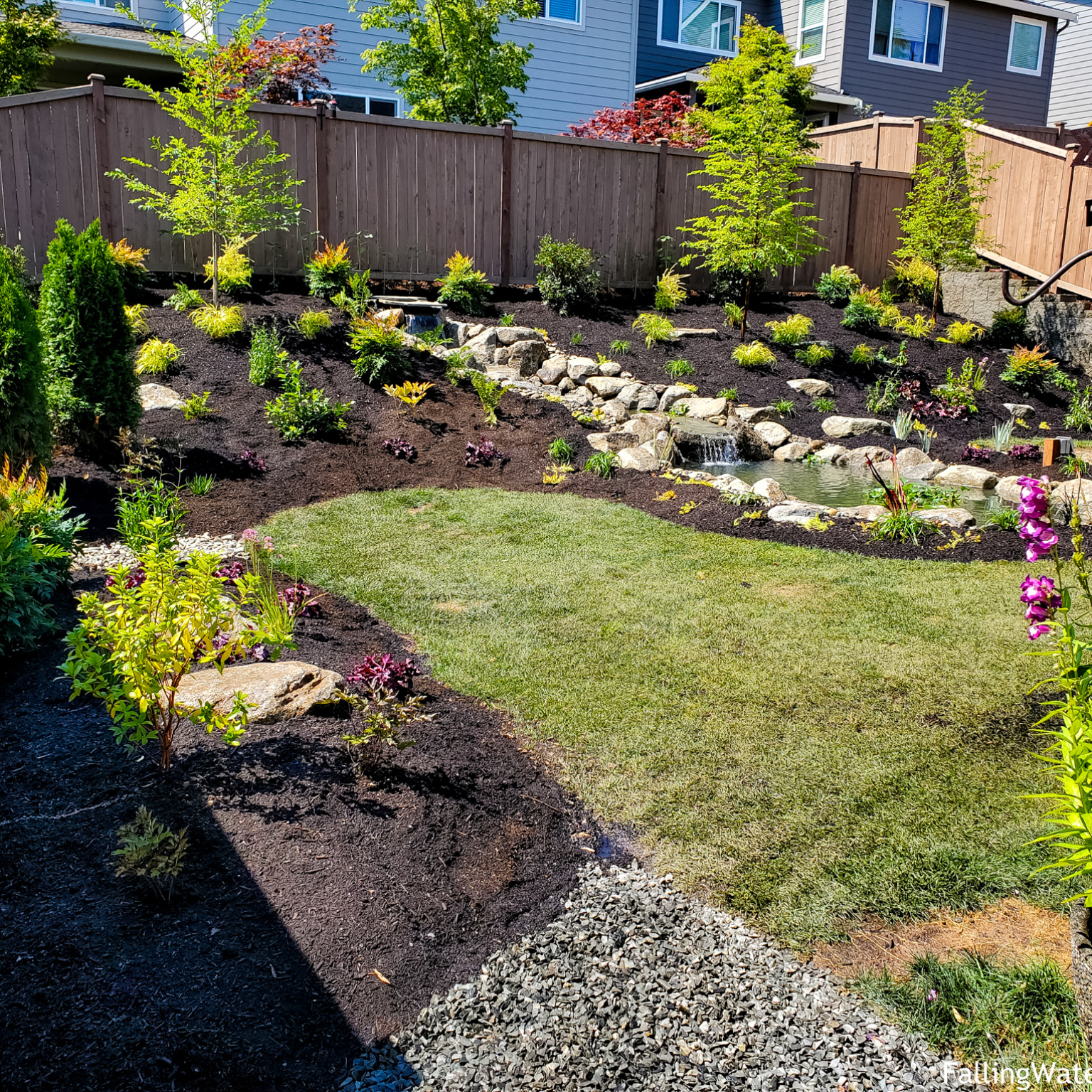 Koi Pond installation by Falling Water Designs serving the Greater Puget Sound area (Monroe, Seattle, Woodinville) ©Falling Water Designs